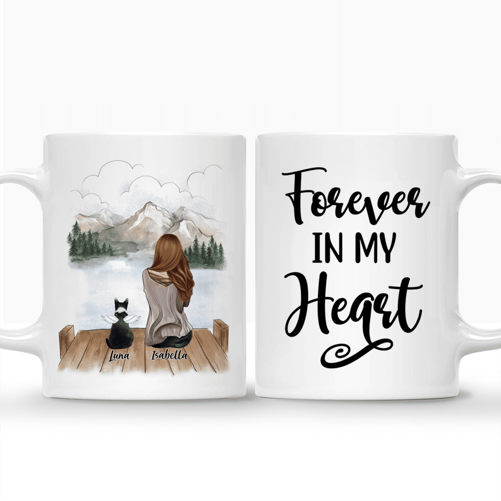 Personalized Mug - Girl and Cats - Forever In My Heart_3