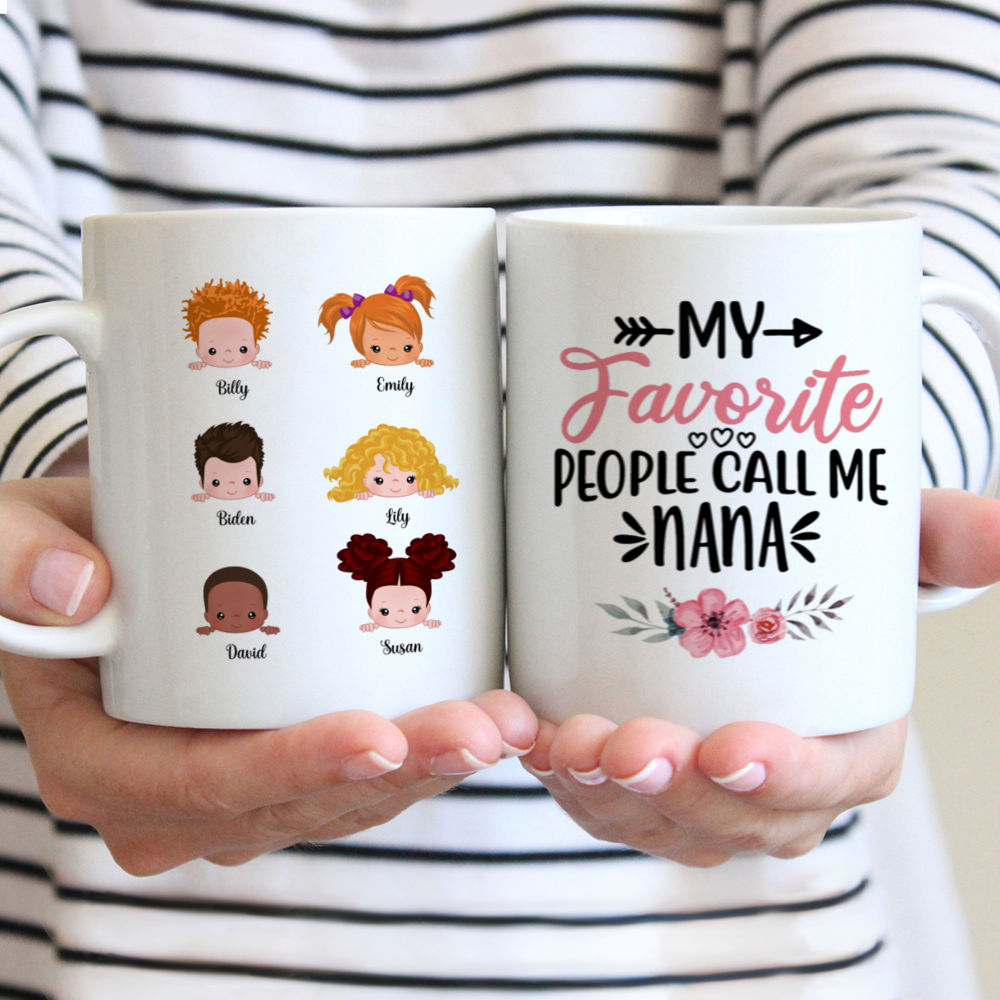 Personalized Mug - Up to 9 Kids - My favorite people call me nana (New)