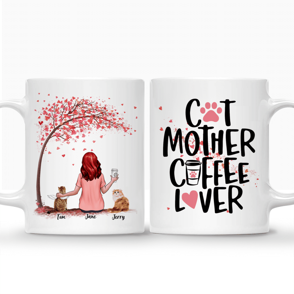 Up to 5 Cats - Cat mother coffee lover - Personalized Mug_3