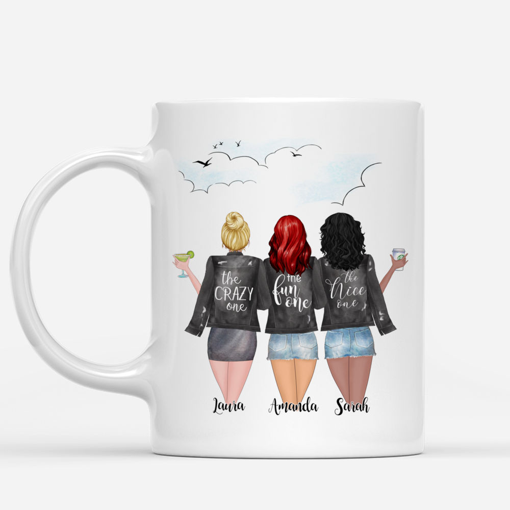 Custom Coffee Mugs for 3 Girls - Not Sisters By Blood But Sisters By Heart_1