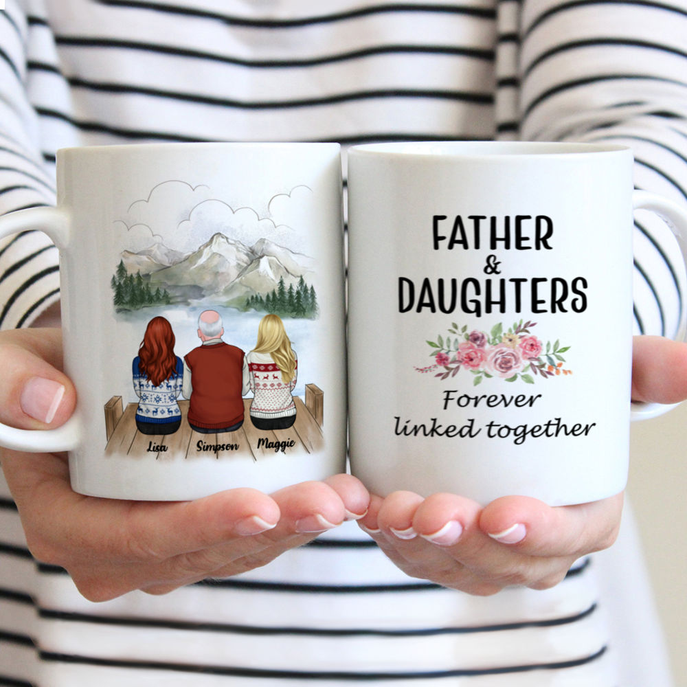 Personalized Mug - Father And Daughter - Father And Daughters Forever Linked Together (F)