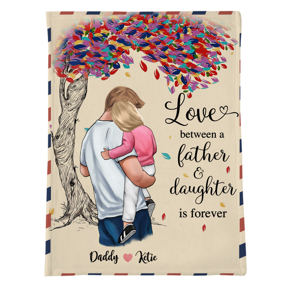 Custom Personalized Fishing Father and Daughter Blanket - Father