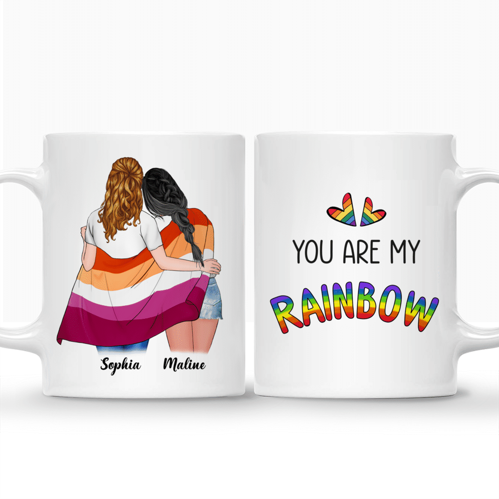 Personalized Mug - LGBT Couple | W - You are my rainbow - Couple Gifts, Couple Mug, Valentine's Day Gifts_3