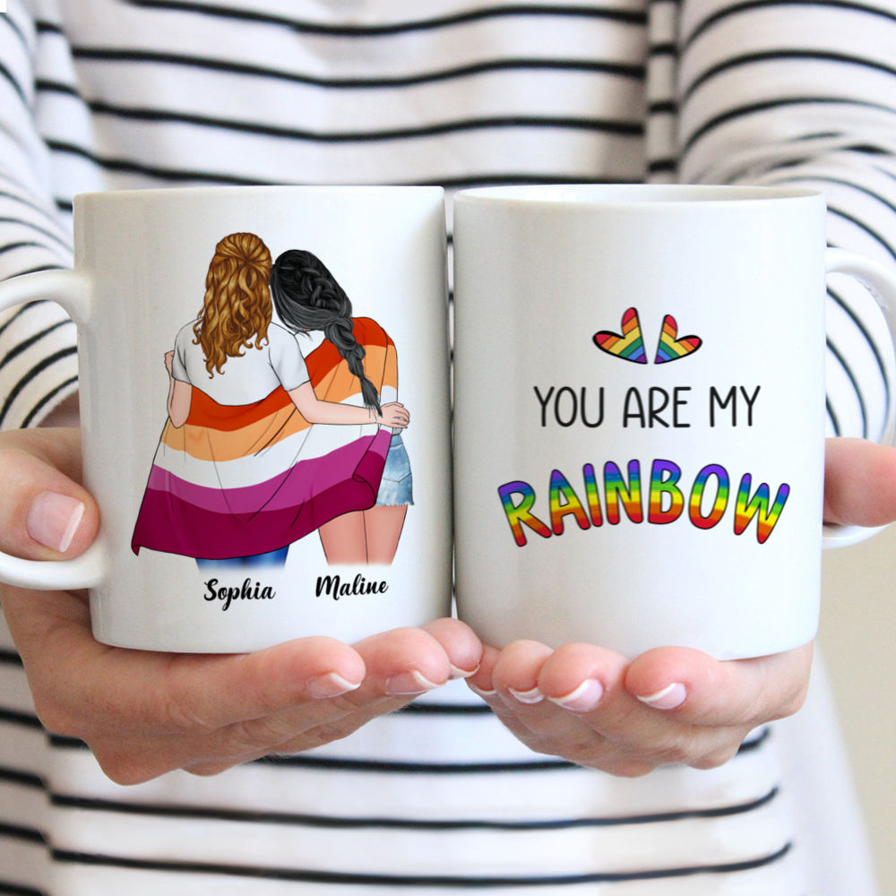 Personalized Mug - LGBT Couple | W - You are my rainbow - Couple Gifts, Couple Mug, Valentine's Day Gifts