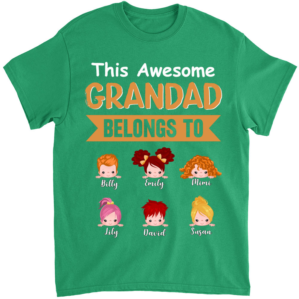 TShirt- Up do 9 kids - This Awesome Grandad belongs to | Personalized T-shirt_2