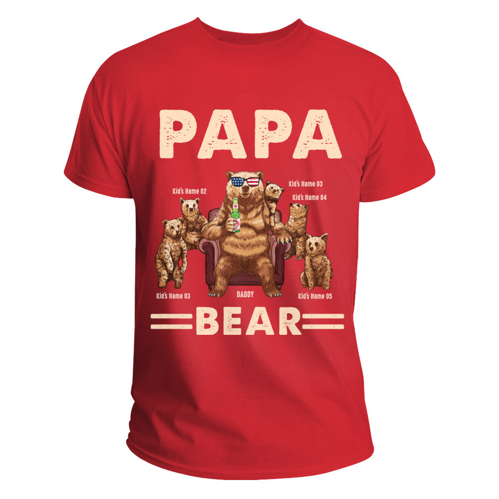 Papa Bear Best Dad Fathers Day Father Pop Vintage Gifts Shirt