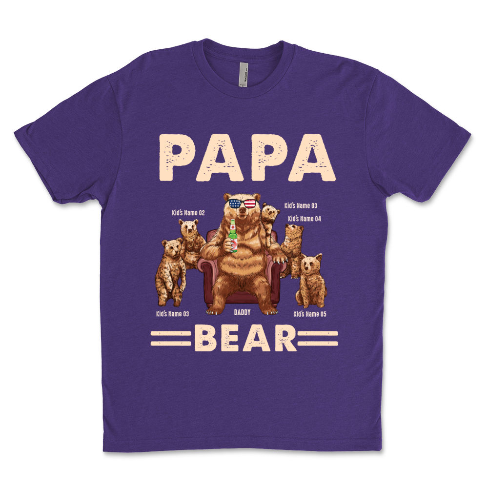 Papa Bear Best Dad Fathers Day Father Pop Vintage Gifts Shirt