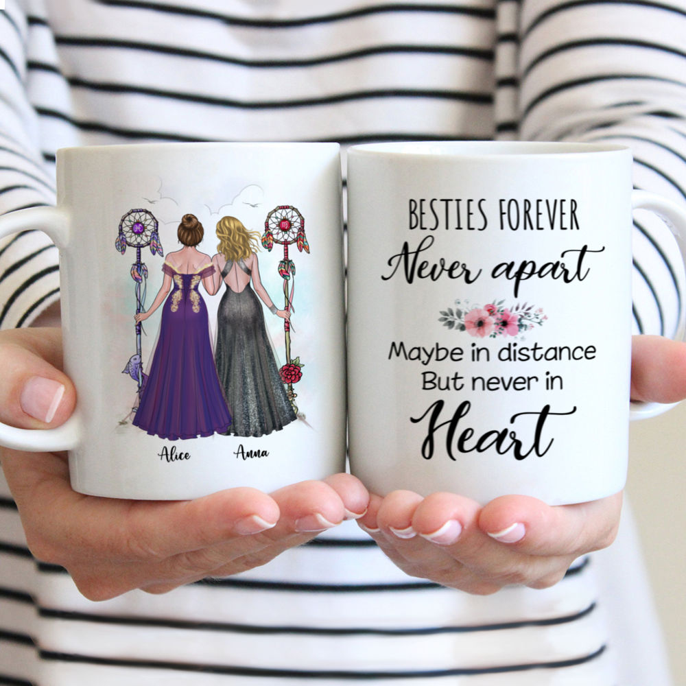 Zodiac Friends - Besties Forever Never Apart  Maybe In Distance But Never At Heart  (P-V) - Personalized Mug_2