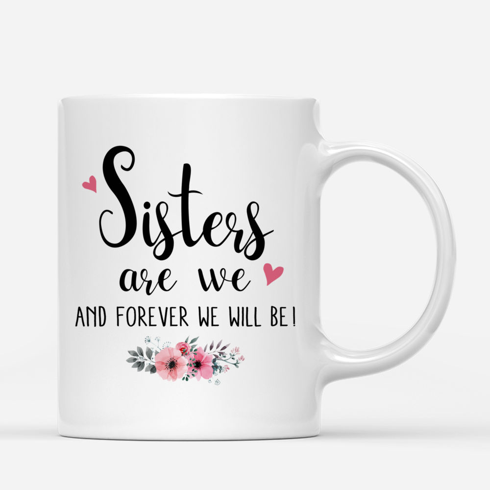 Personalized Mug - 2 Sisters With Angel Wings - Sisters are we. And forever we'll be!_2