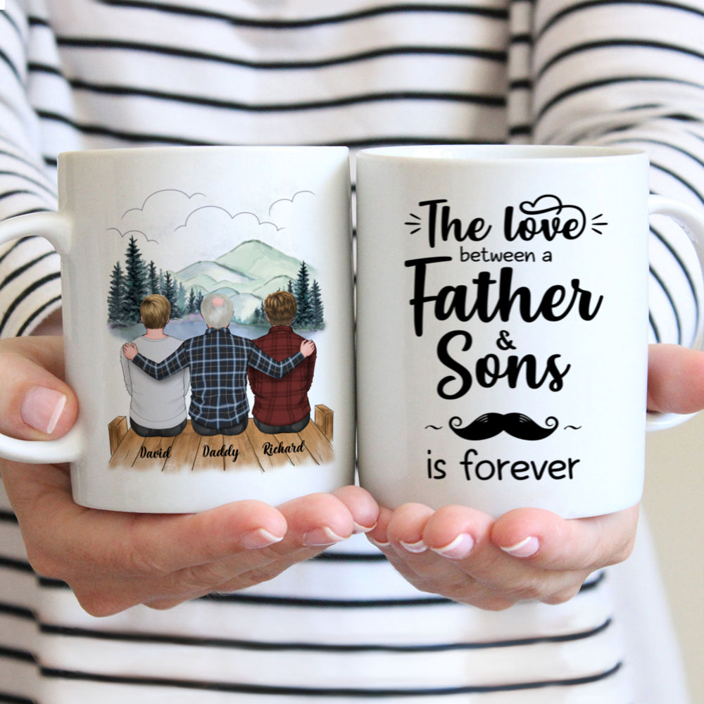 Personalized Mug - Father's Day - The Love Between A Father And Sons Is Forever