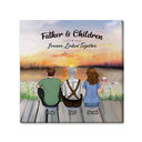 Father's Day Canvas - Sunset - Father And Children Forever Linked Together