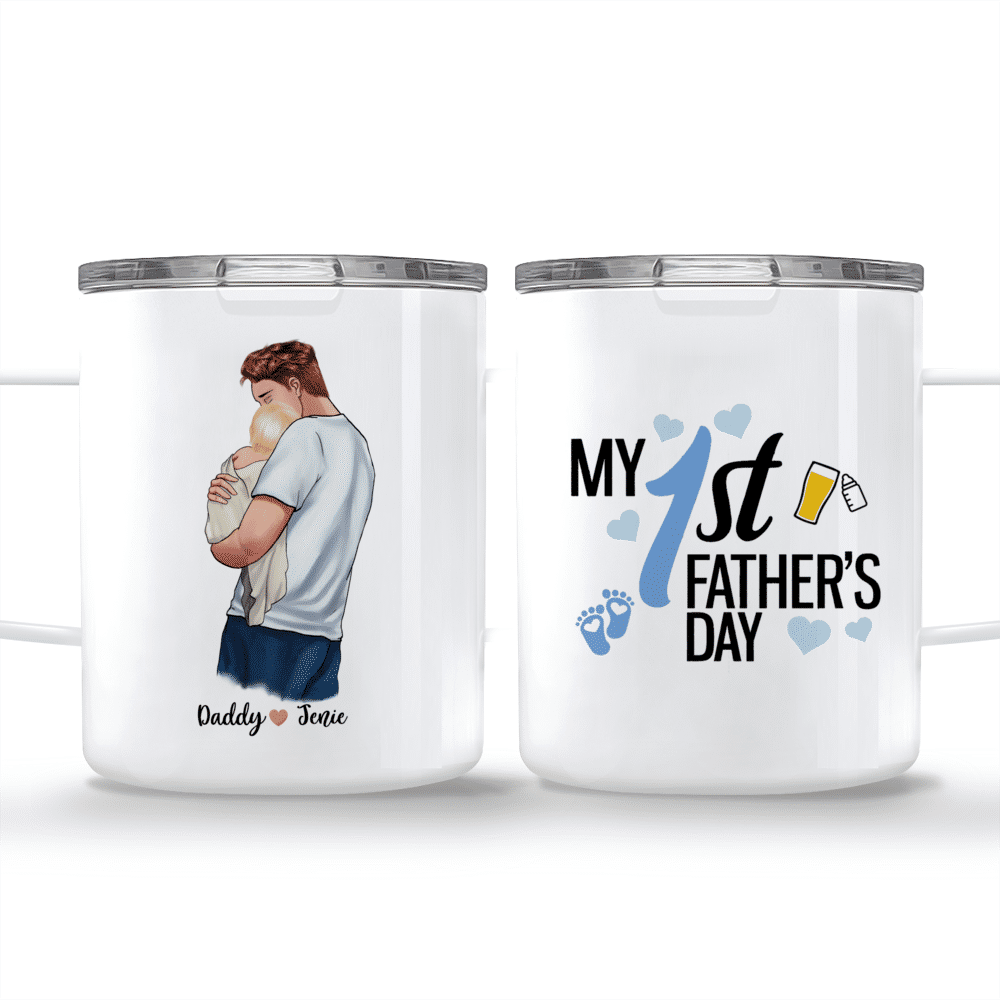 Happy First Mother's Day Father's Set of 2 Wine Glasses Personalized K–  Stocking Factory