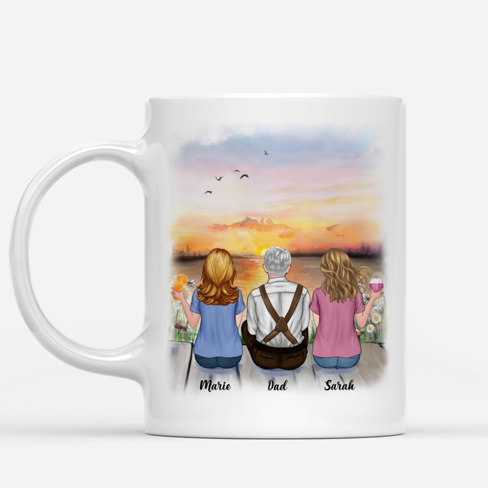 Personalized Mug - Father & Children Mug - Father And Daughters Forever Linked Together_1