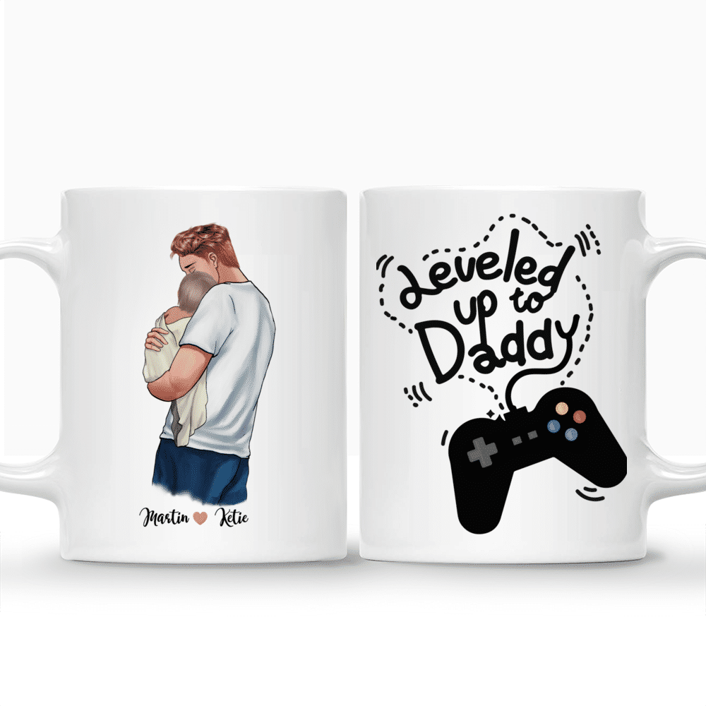 Personalized Mug - Father's Day Gifts - Leveled Up To Daddy - NewLe 2 - Gifts For Dad_3