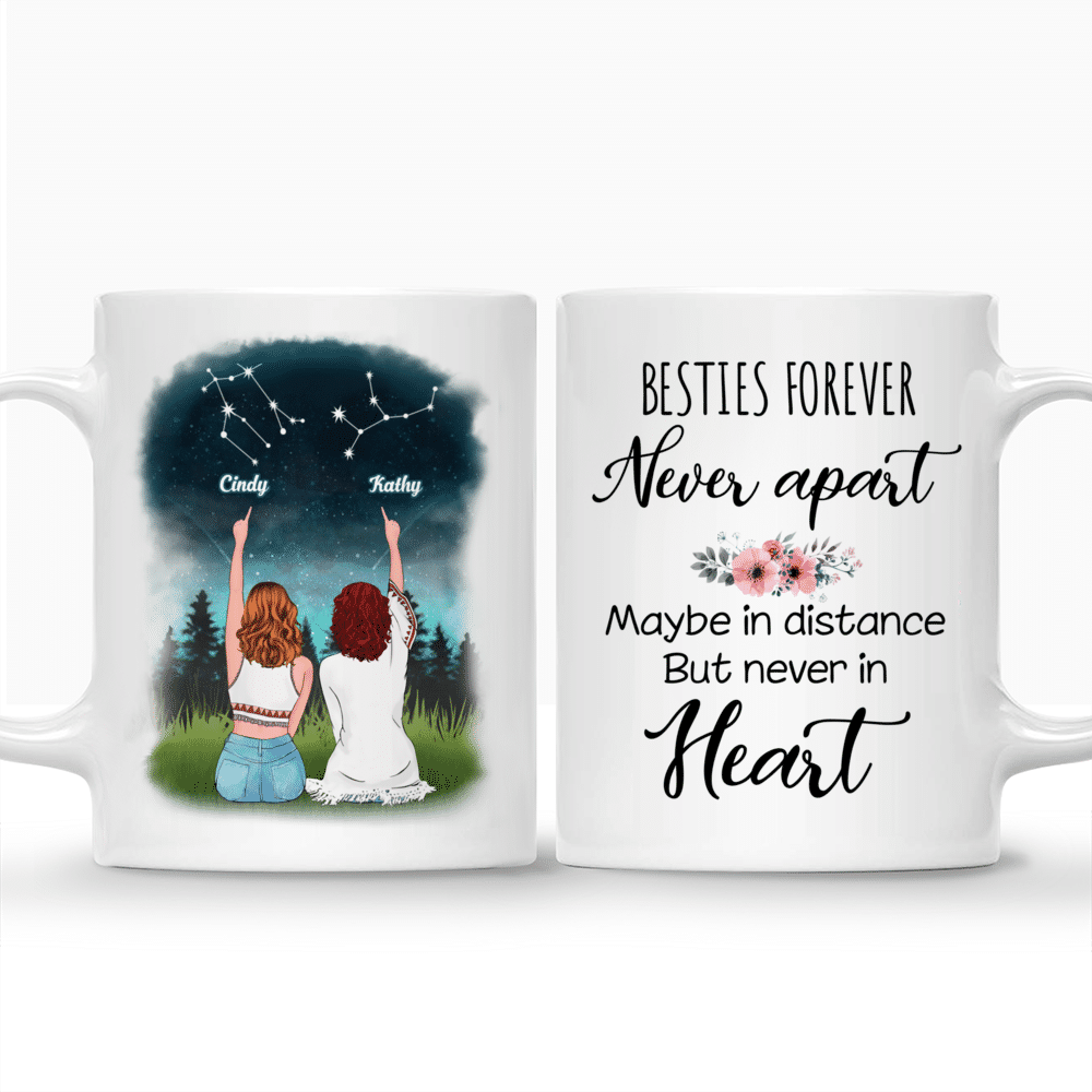 Horoscope Mug - Besties Forever, Never Apart Maybe in Distance But Never In Heart - Personalized Mug_3