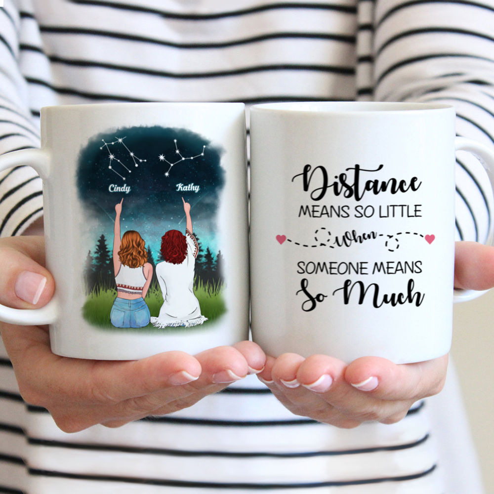 Horoscope Mug - Distance Means So Little When Someone Means So Much - Personalized Mug