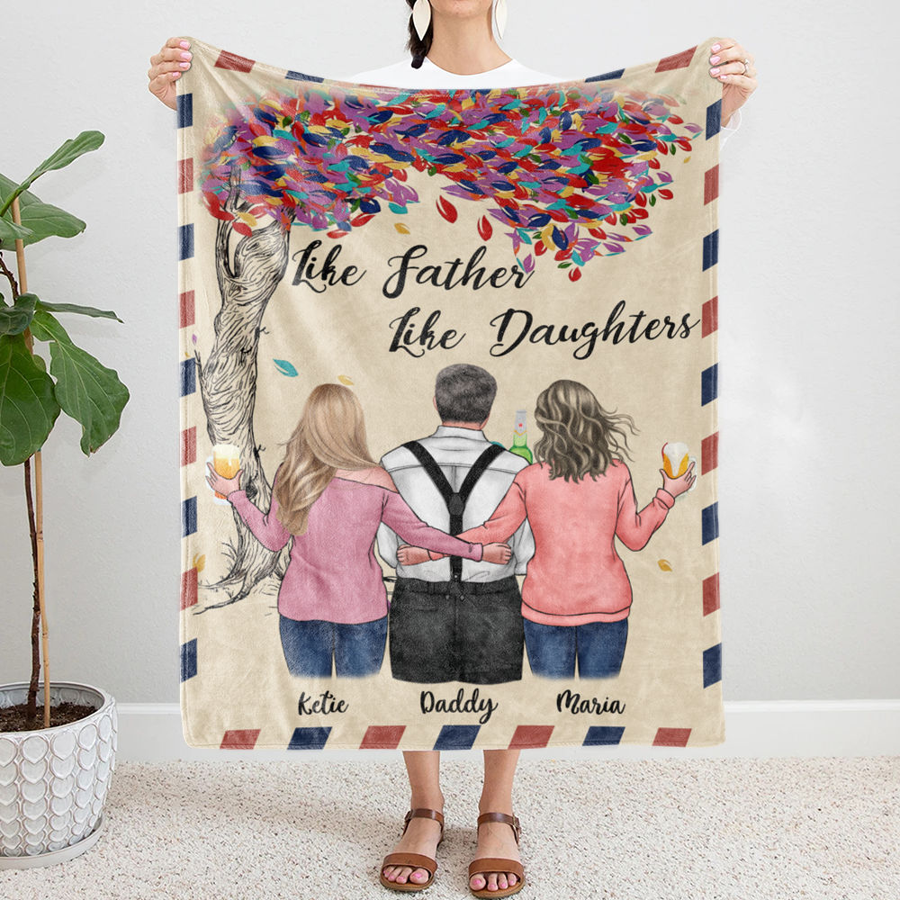 Personalized Blanket - Family - Like Father Like Daughters_1