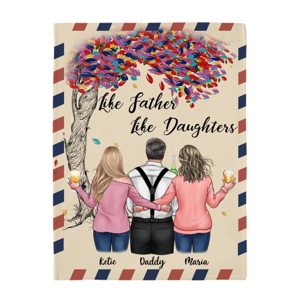 Personalized Blanket - Family - Like Father Like Daughters_3