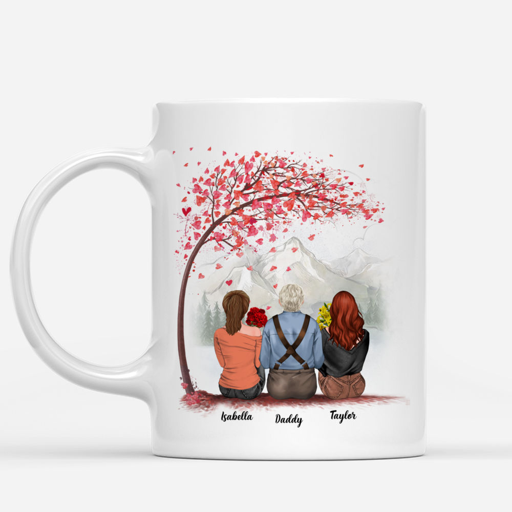 Personalized Mug - Father's Day - Father and Daughters Forever Linked Together (New)_3