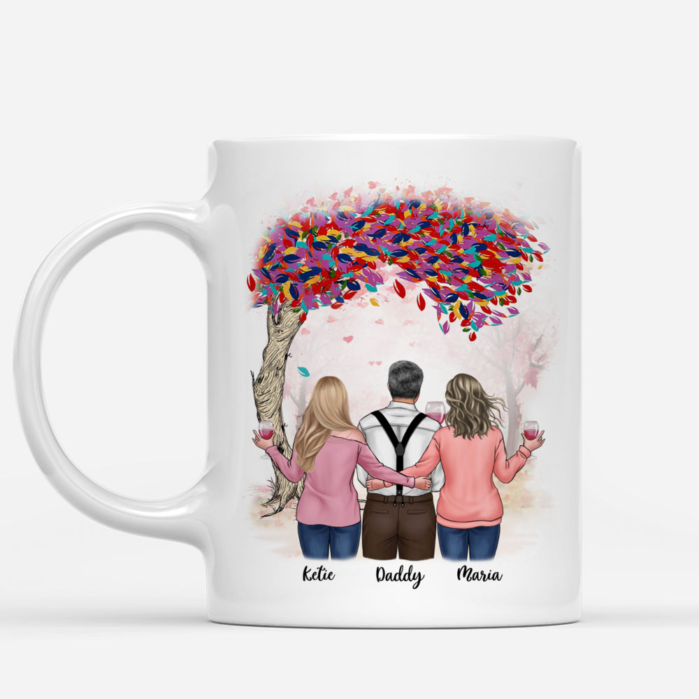 Personalized Mug - Family - Father and Daughters Forever Linked Together - Love_1