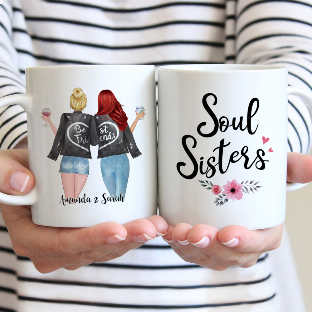Custom Coffee Mugs for Best Friends - Soul Sisters - Unique Birthday Gifts for Her