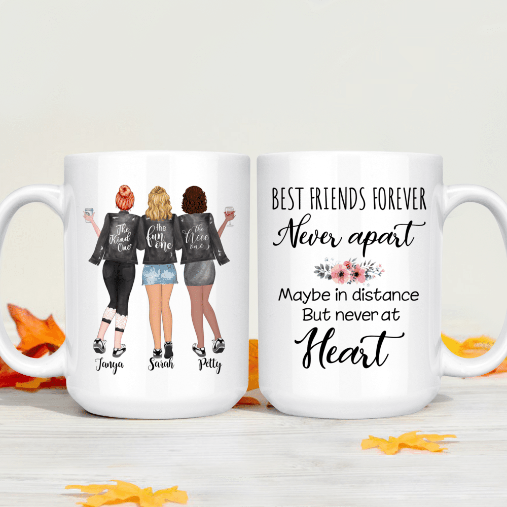 Personalized 3-sister Mug - Best Friends Forever, Never Apart