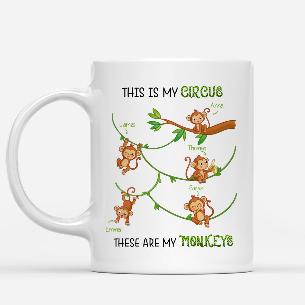 Father Mug - This is my Circus These are my Monkeys - Personalized Mug