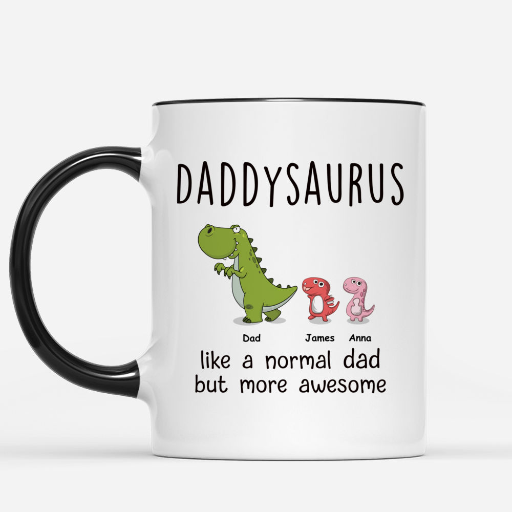 Dad And Daughter Dadasaurus Funny Personalized Mug - Vista Stars