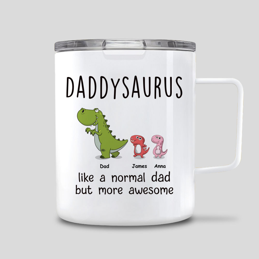 Gossby Personalized DADASAURUS Mug (1 Kids) - Best Coffee Dad Gift from  Daughter, Son with Dinosaur …See more Gossby Personalized DADASAURUS Mug (1