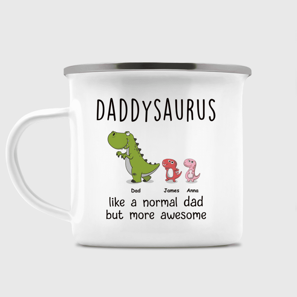 Gossby Personalized DADASAURUS Mug (1 Kids) - Best Coffee Dad Gift from  Daughter, Son with Dinosaur …See more Gossby Personalized DADASAURUS Mug (1