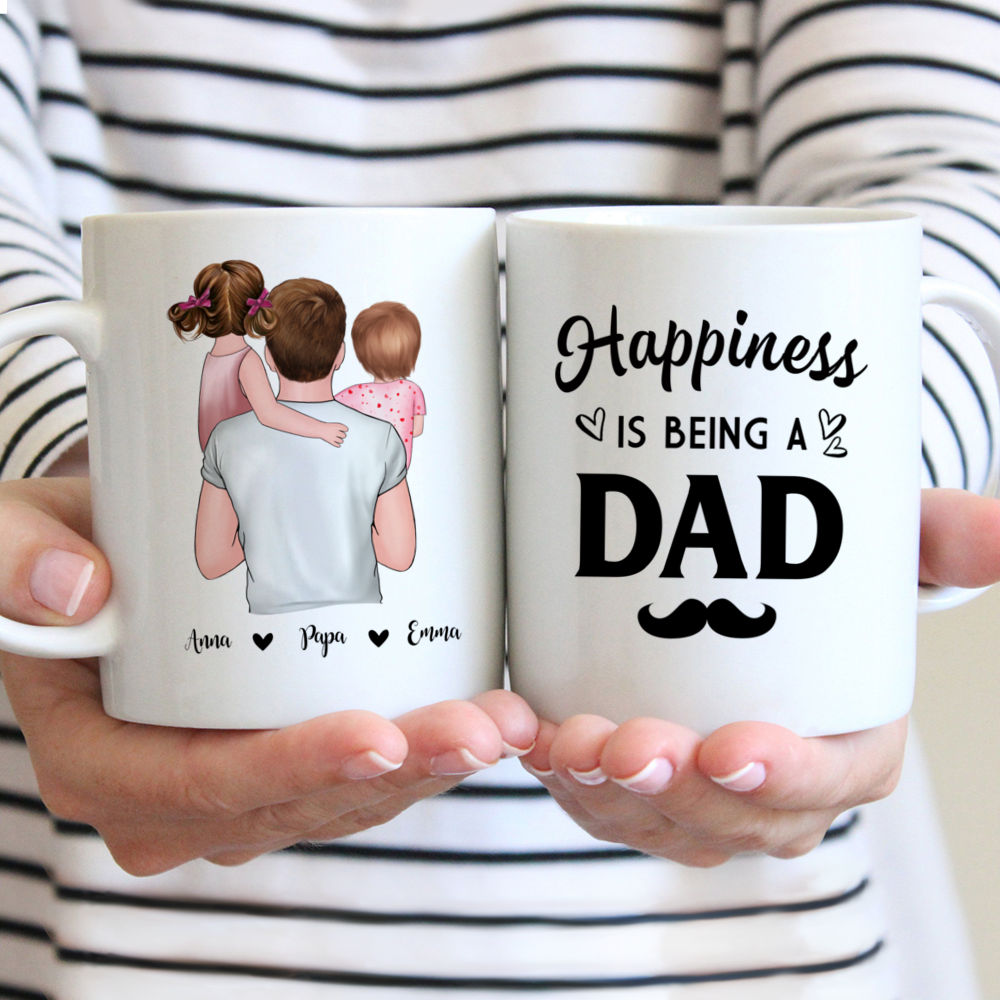 Family - Father & Children - Happiness Is Being A Dad - Personalized Mug