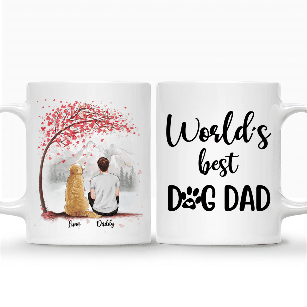 Personalized Mug - Man and Dogs - World's Best Dog Dad (Love Tree)_3