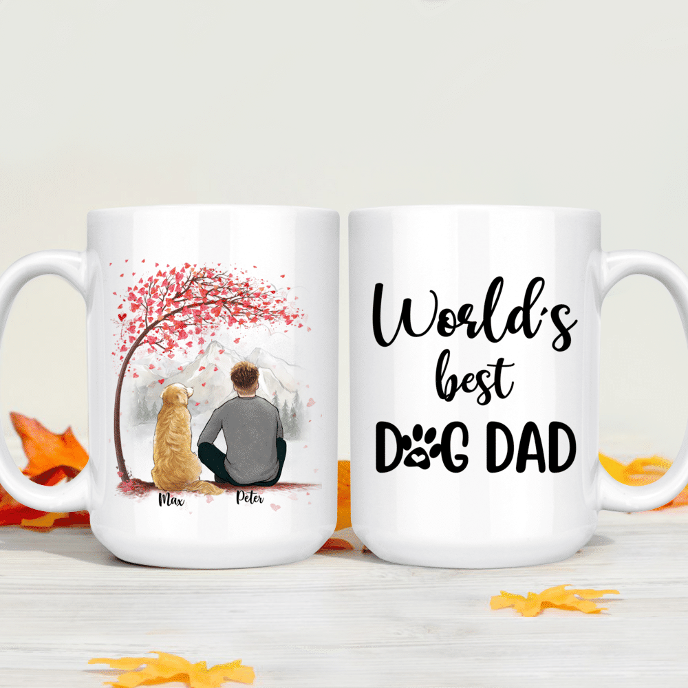 Personalised Blue Dog Mug for Dad Mug / Daddy BEST DAD 