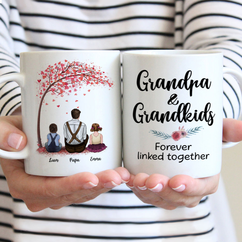 Personalized Mug - Grandpa & Grandkids - Grandpa & Grandkids Forever Linked Together