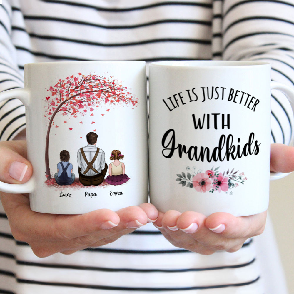 Grandpa & Grandkids - Life Is Better With GrandKids - Personalized Mug