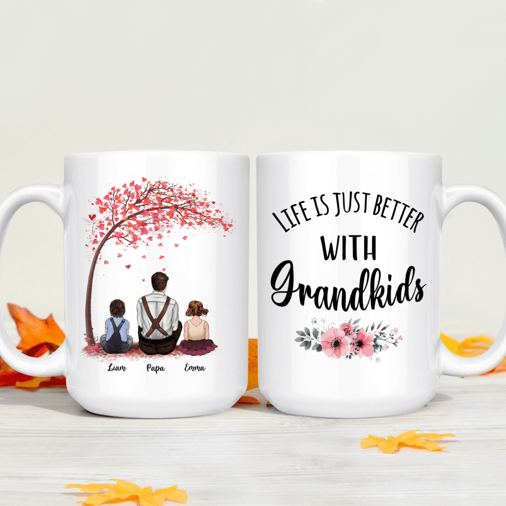 Personalized Mug - Life Is Better With Grandkids (8 Kids Version)