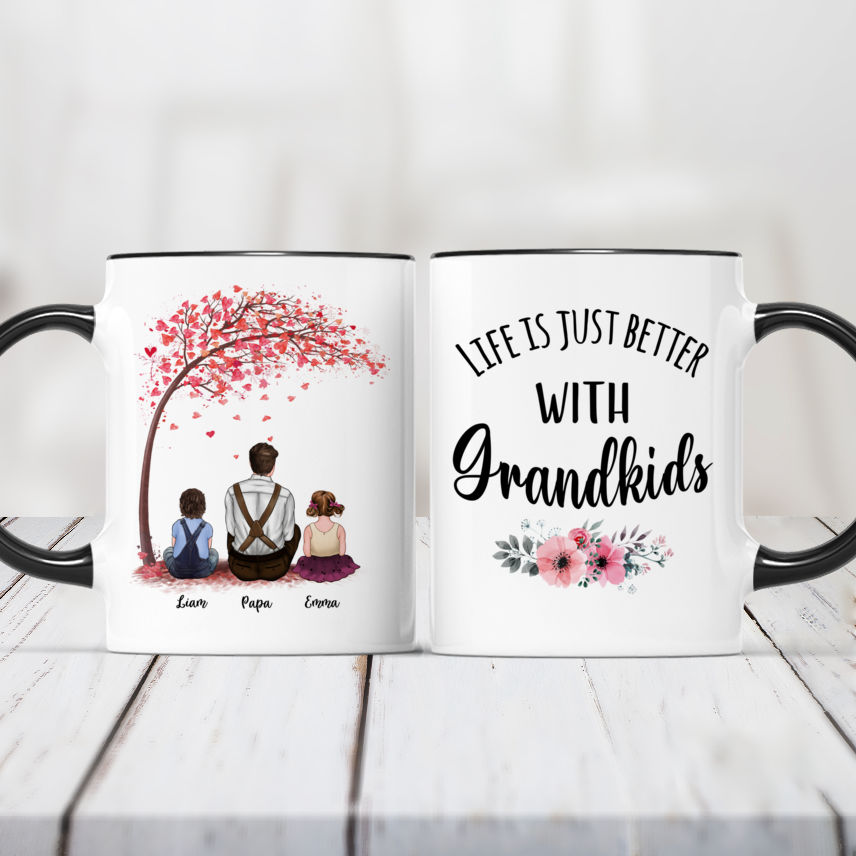 Personalized Mug - Grandpa & Grandkids - Life Is Better With GrandKids