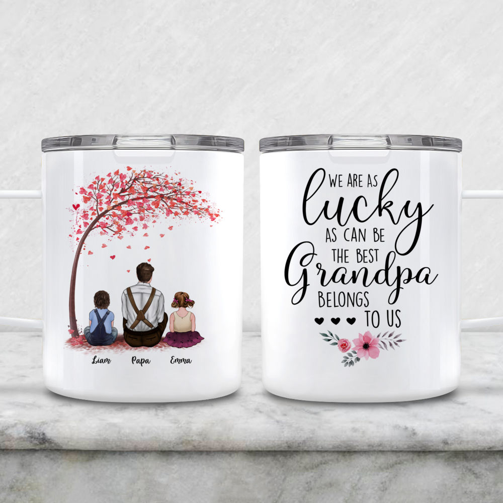 Personalized Mug - Grandpa & Grandkids - We Are As Lucky As Can Be