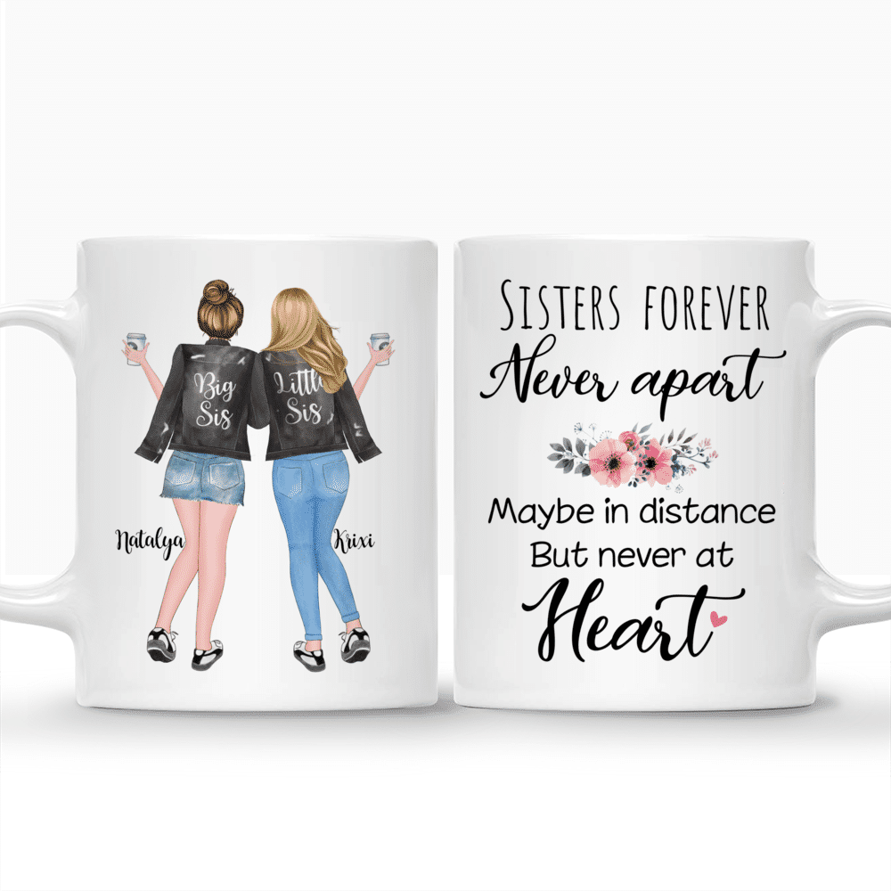 Personalized 2 Sisters Full Body Mugs - Sisters Forever, Never Apart_3