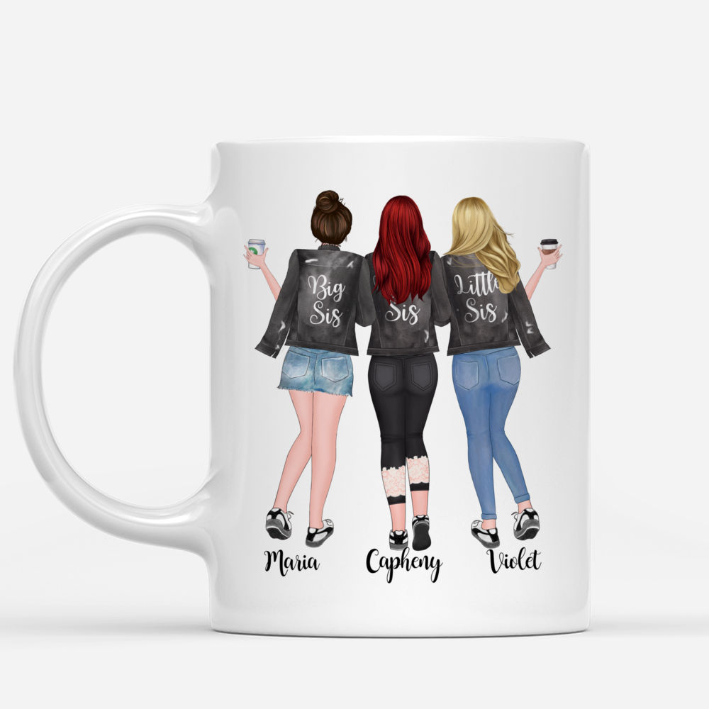 3 Sisters - Not always eye to eye, But always heart to heart. - Personalized Mug_1