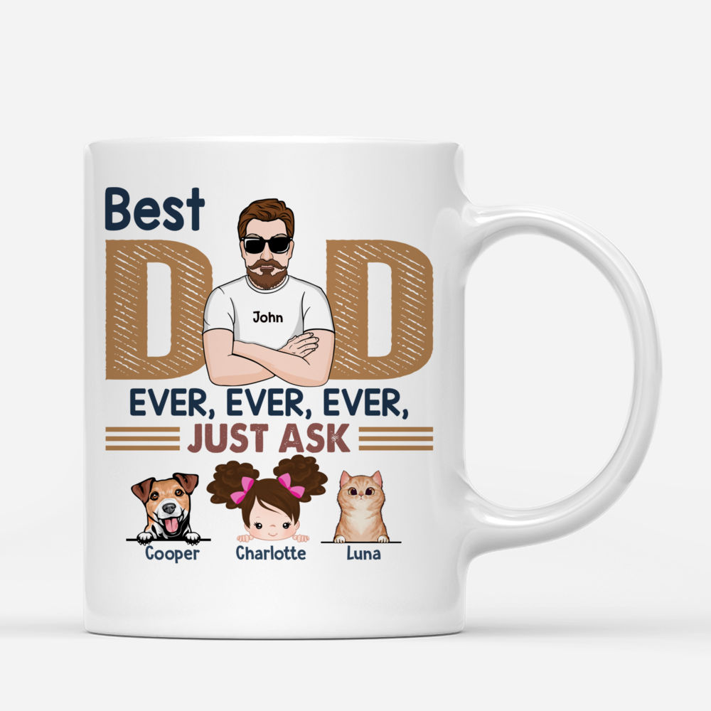 Fathers Day Mug - Baby and Pet - Best Dad Ever Ever Ever - Personalized Mug_2