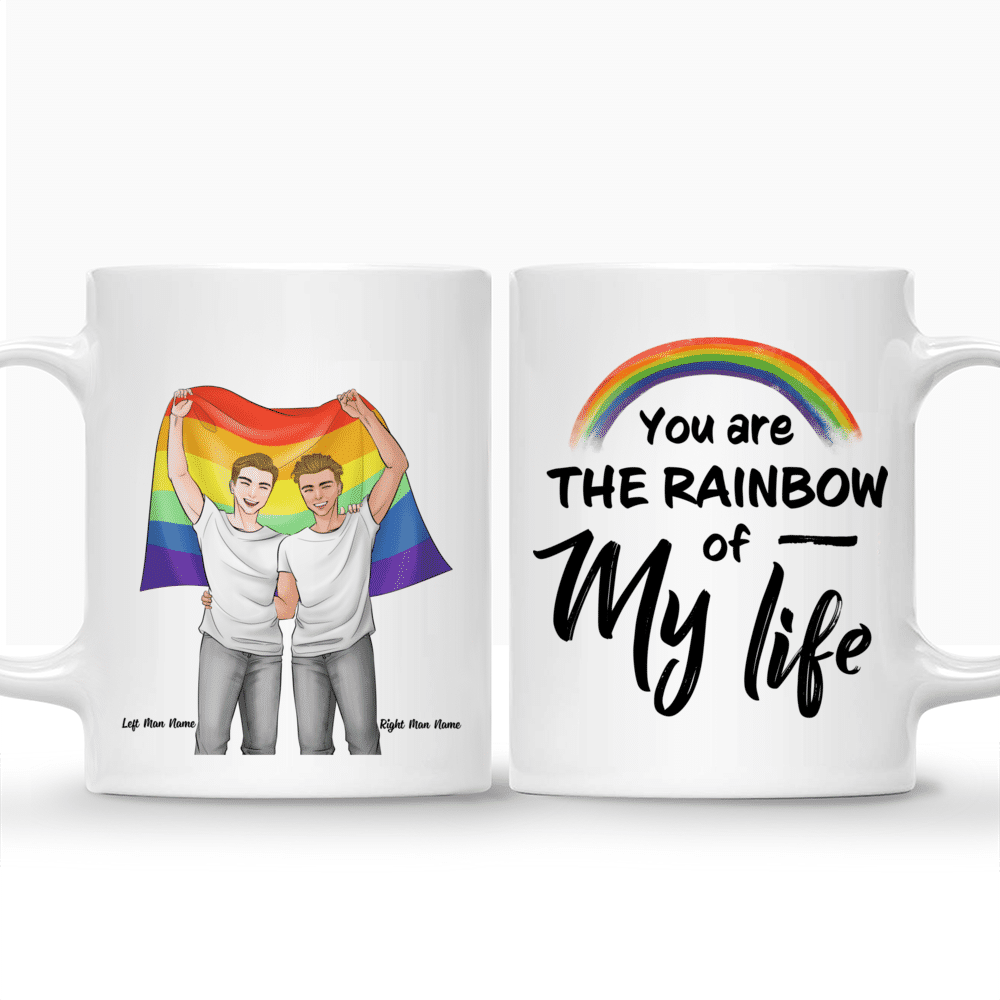 Personalized Mug - Pride Couple | M - You are the rainbow of my life - Couple Gifts, Couple Mug_3