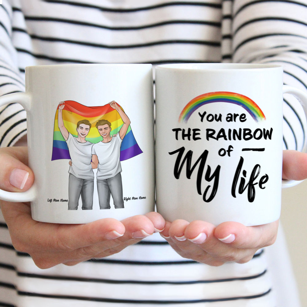 Personalized Mug - Pride Couple | M - You are the rainbow of my life - Couple Gifts, Couple Mug