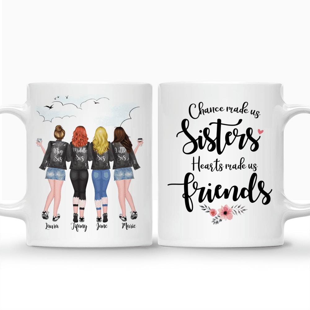 Four Sisters Personalized Mugs Full Body - Hearts Made Us Friends_3