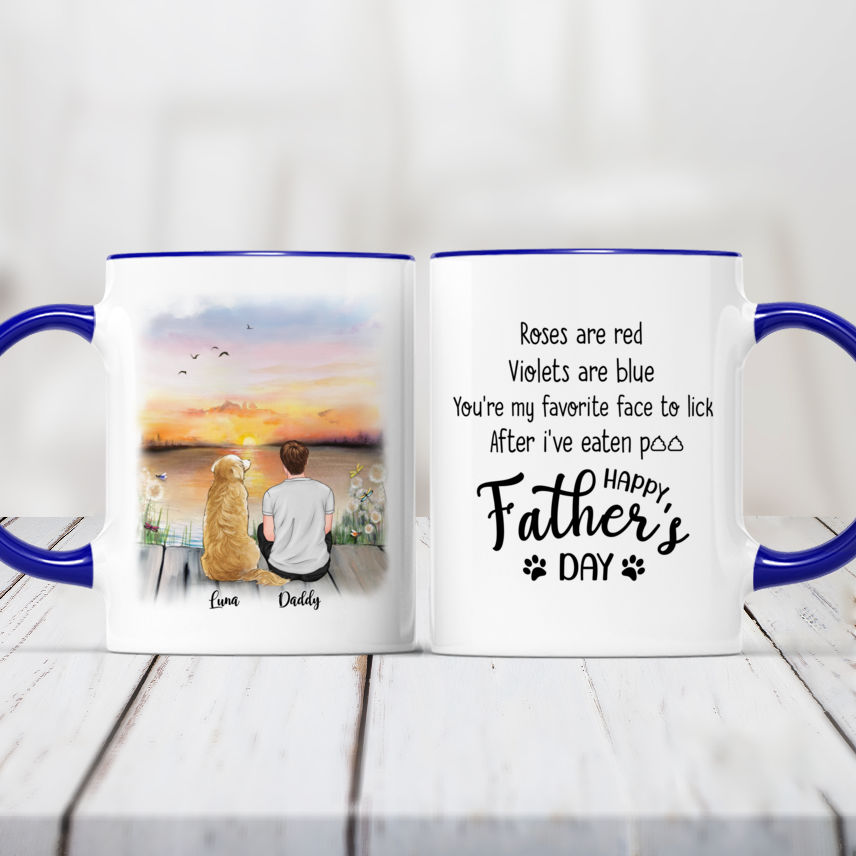 Glad You're Our Dad Personalized Coffee Mug 11oz Blue