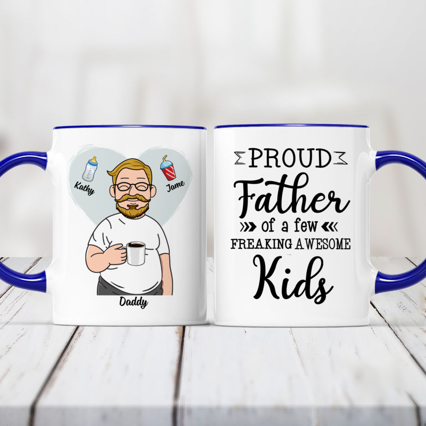 Gossby Personalized DADASAURUS Mug (2 Kids) - Funny Dad Gift from Daughter,  Son with Dinosaur Avatar…See more Gossby Personalized DADASAURUS Mug (2