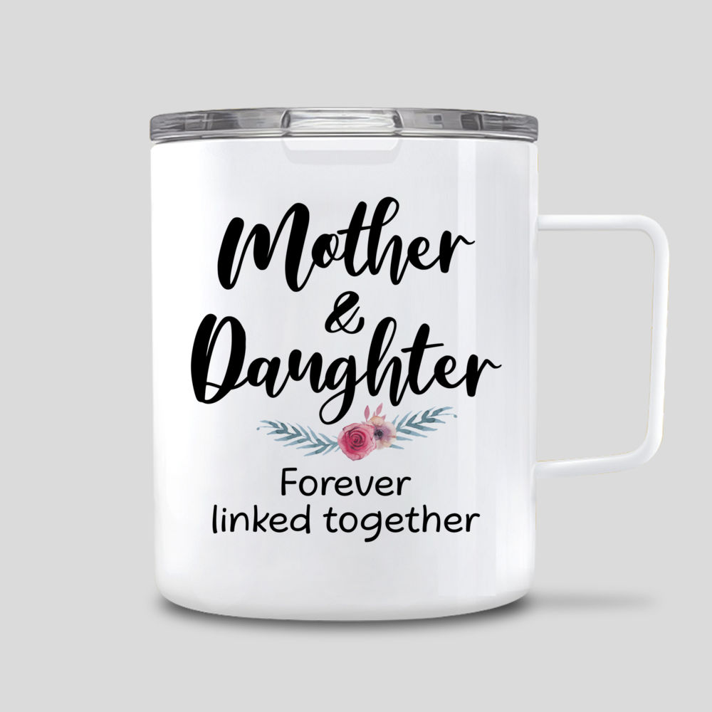 Family Customized Mug - Mother & Daughter Forever Linked Together_2