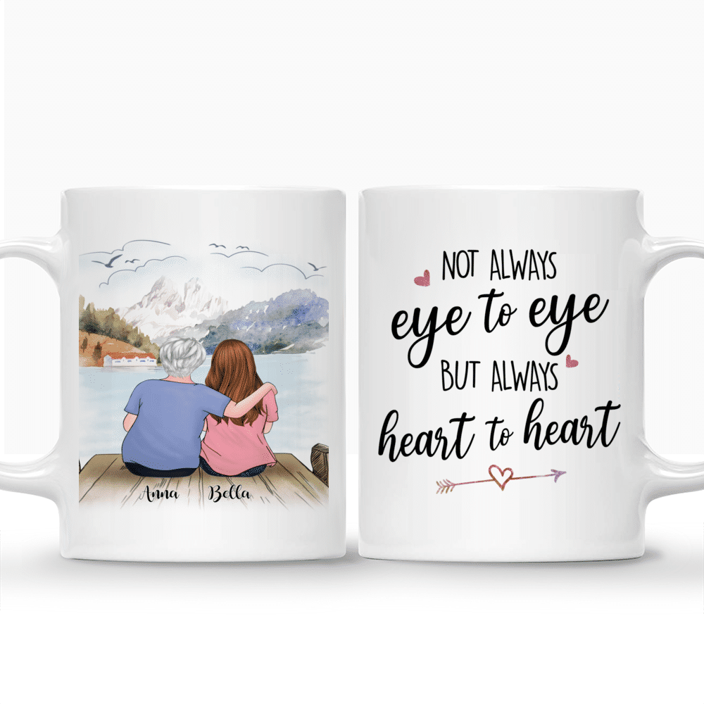 Family - Not always eye to eye but always heart to heart - Personalized Mug_3