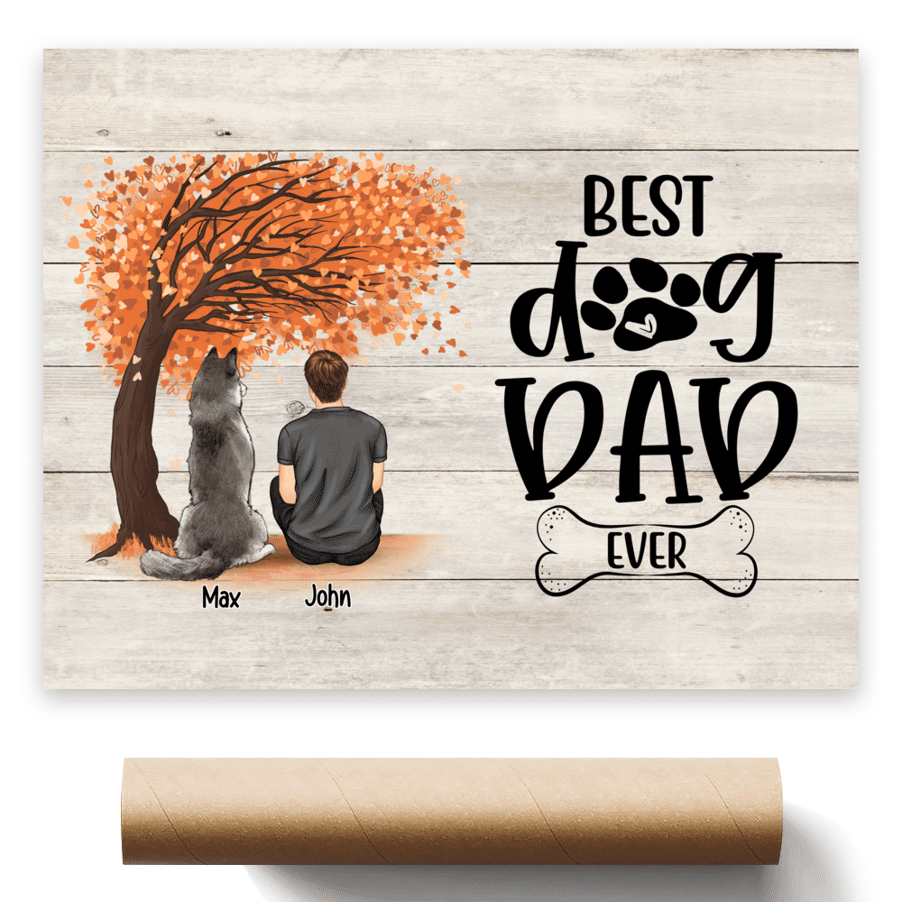 Dog Poster - Best Dog Dad Ever - Personalized Poster_3