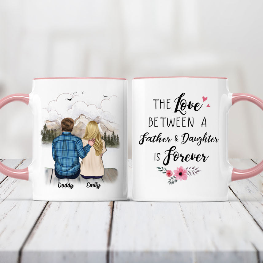 Dad And Daughter Dadasaurus Funny Personalized Mug - Vista Stars